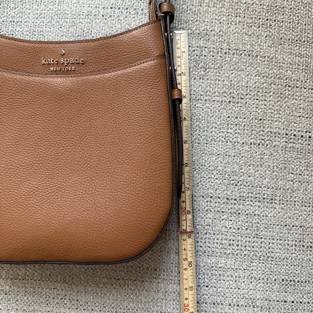 Kate Spade Leila Pebbled Leather Crossbody Purse Warm Ginger Minimalist Classic - Picture 9 of 16
